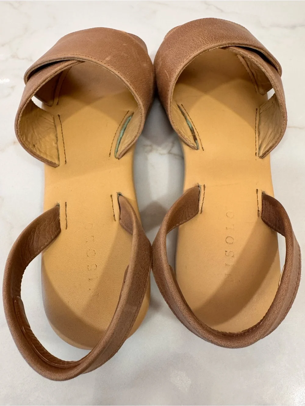 ☀️ NISOLO Women's Brown Crossband Slingback Leather Sandals Size 8